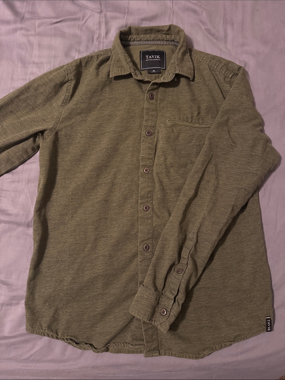 Tavik Olive Button-Down Long Sleeve Shirt